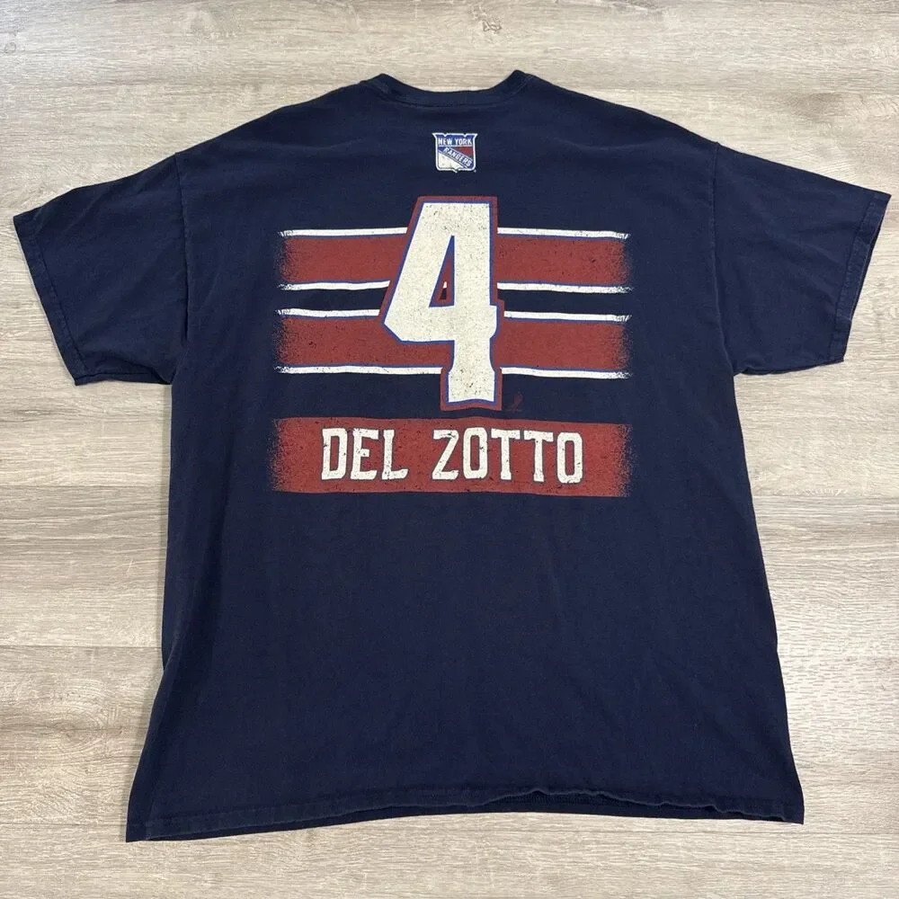 Michael Del Zotto Shirt New York Rangers NHL Reebok MSG Exclusive Men’s Blue XL